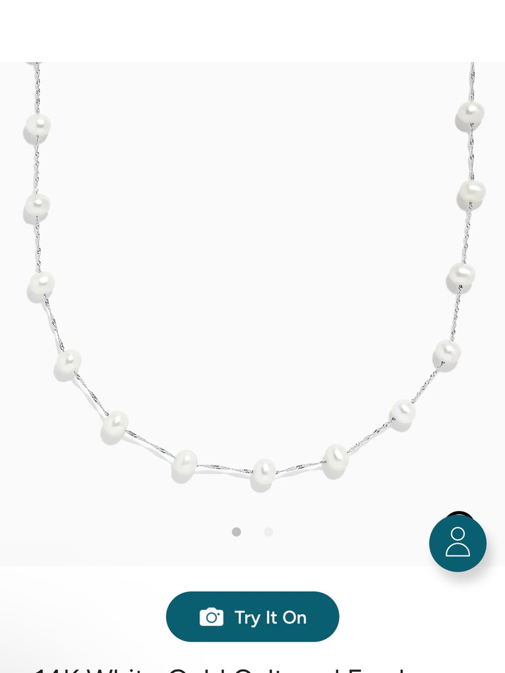 Effy White Pearl Station Necklace with Silver Twist Chain